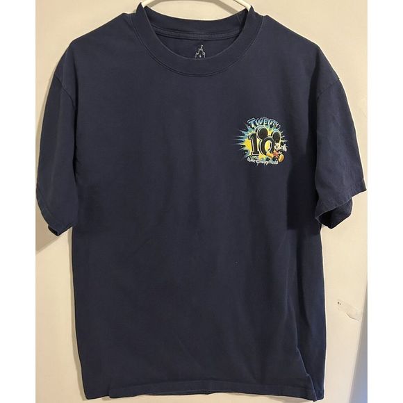 2010 Walt Disney World Souvenir T-shirt Navy Blue Sz Medium- Mickey Donald Goofy - Picture 3 of 9